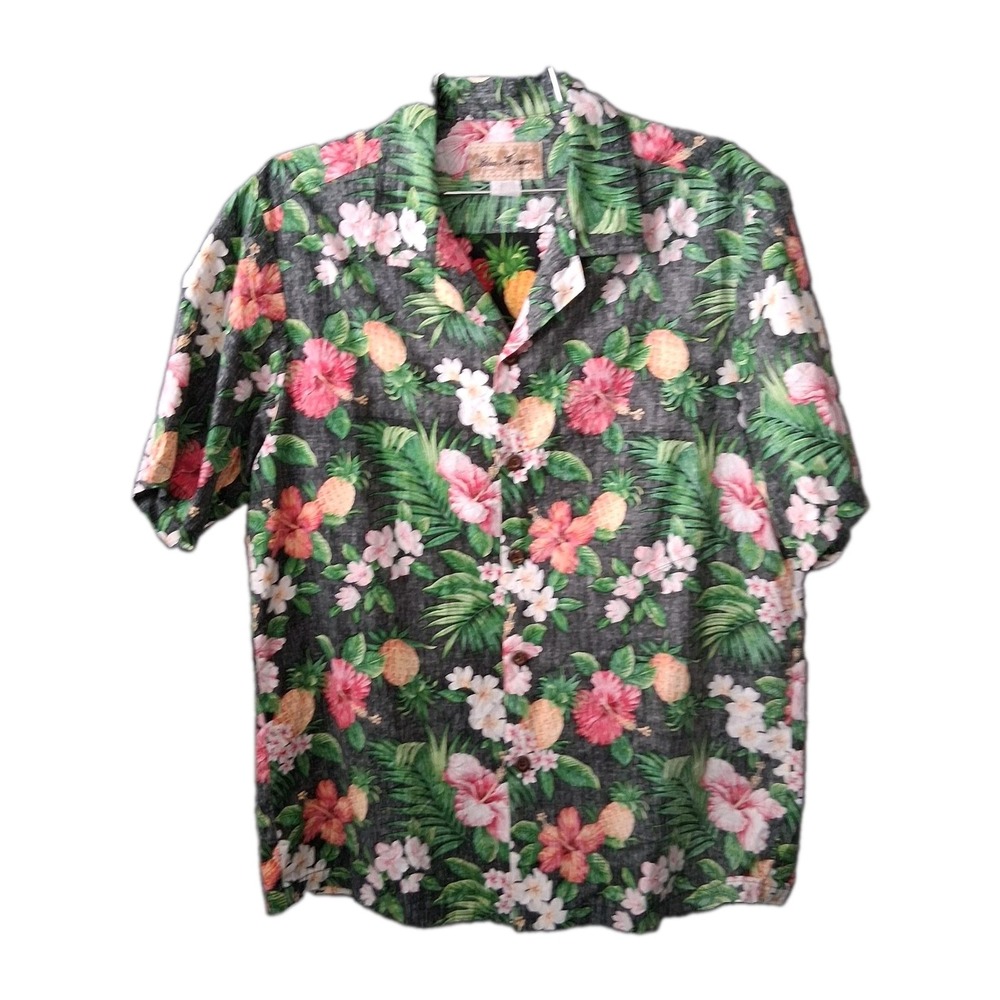 Vintage Blue Hawaii Hawaiian Men's Medium Floral Camp Shirt 80's Made in Hawaii